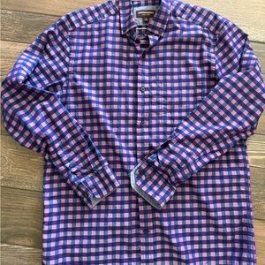 Men's Purple and Pink Checkered Shirt